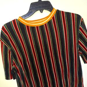 Chic Striped Top with Orange Accents